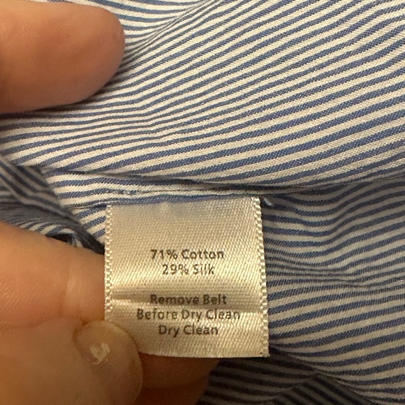 Talbots Cotton & Silk Blue striped dress 12 p - Picture 10 of 11